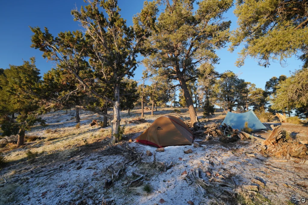 J19 Campsite sous la neige